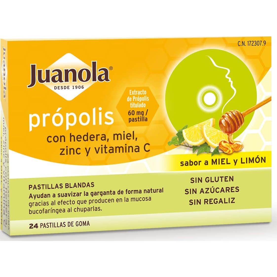 Juanola® pastillas própolis hiedra, miel, zinc y vitamina C 24 uds