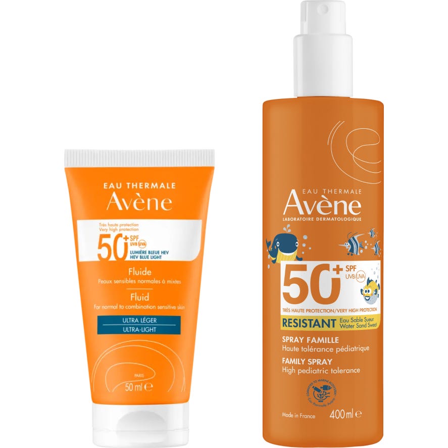 Avène Pack Fluido SPF50+ 50ml + Spray Familia SPF50+ 400ml