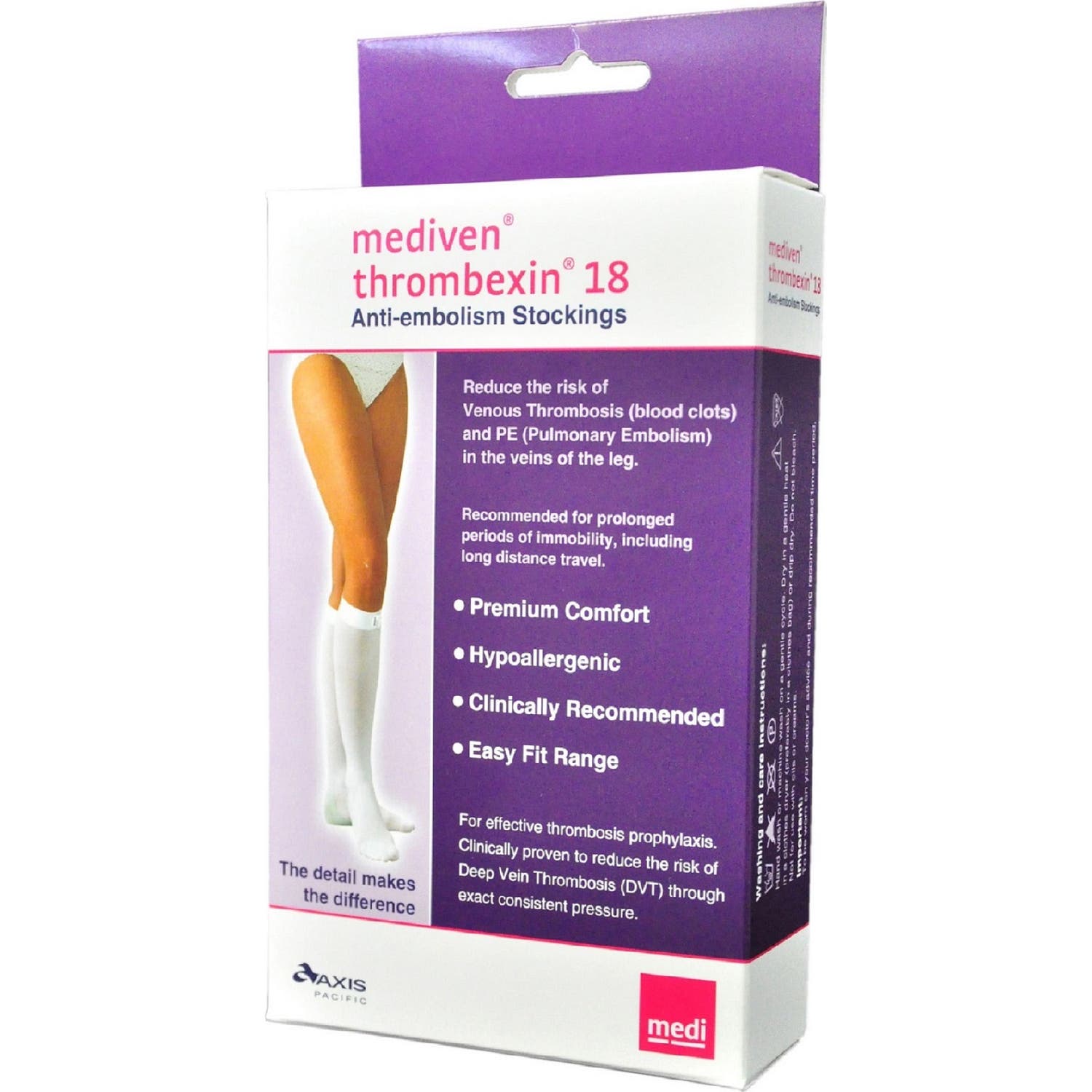 Mediven Thrombexin Media 18 Largo Blanco Talla XS 1 Par