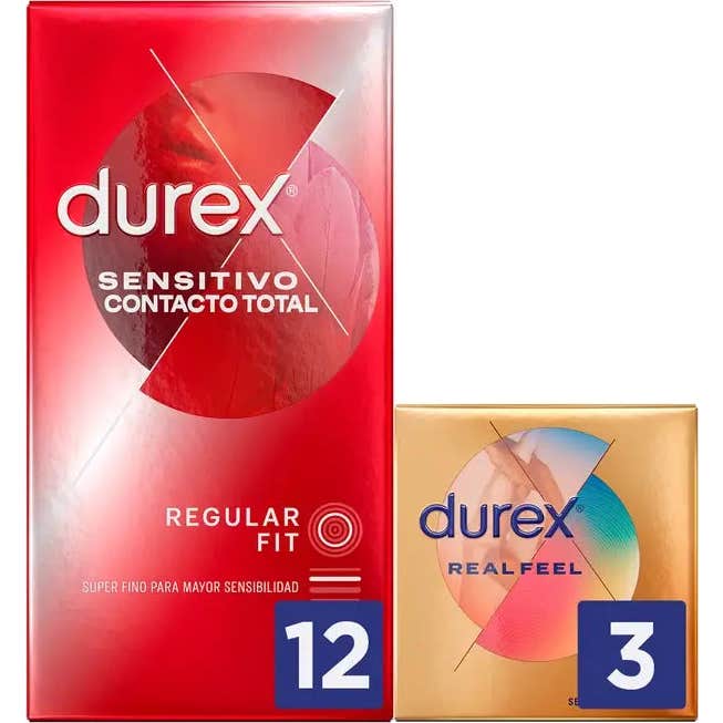 Durex Sensitivo Contacto Total 12 uds + Durex Real Feel 3 uds