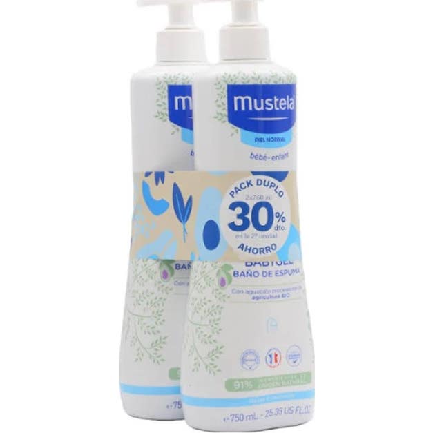 Mustela BabyGel Baño de Espuma 2x750 ml
