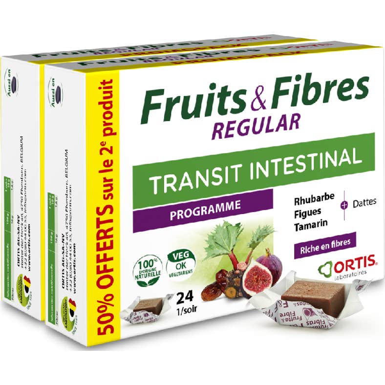 Ortis Fruit & Fibres Regular 2 X 24 Cubes À Mâcher