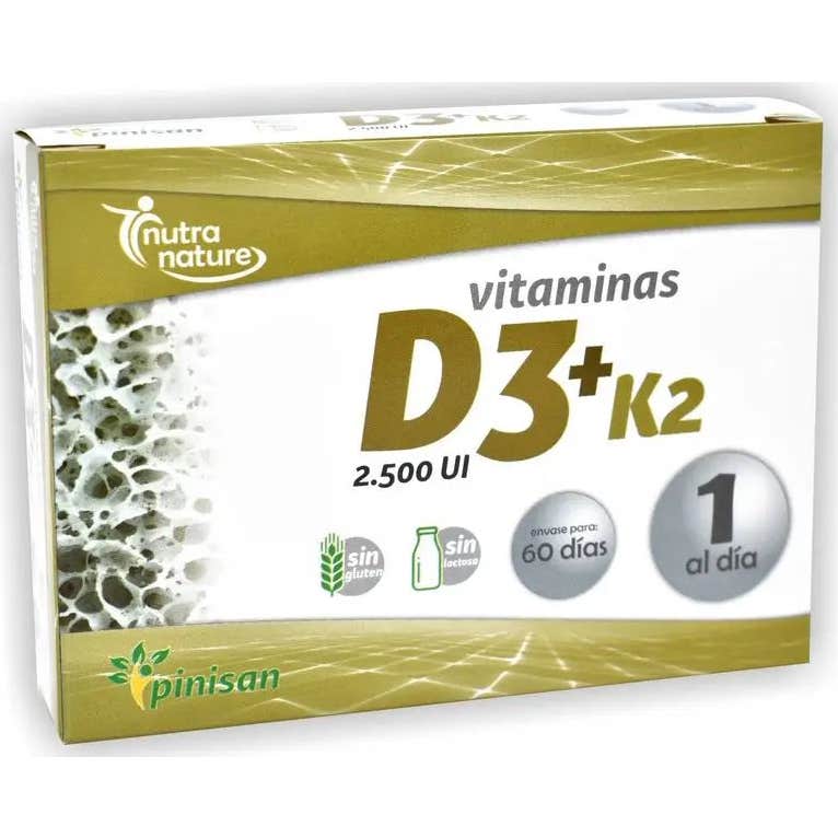 Pinisan Nutra Nature Vitaminas D3 + K2 60 Cápsulas - Imagen 3