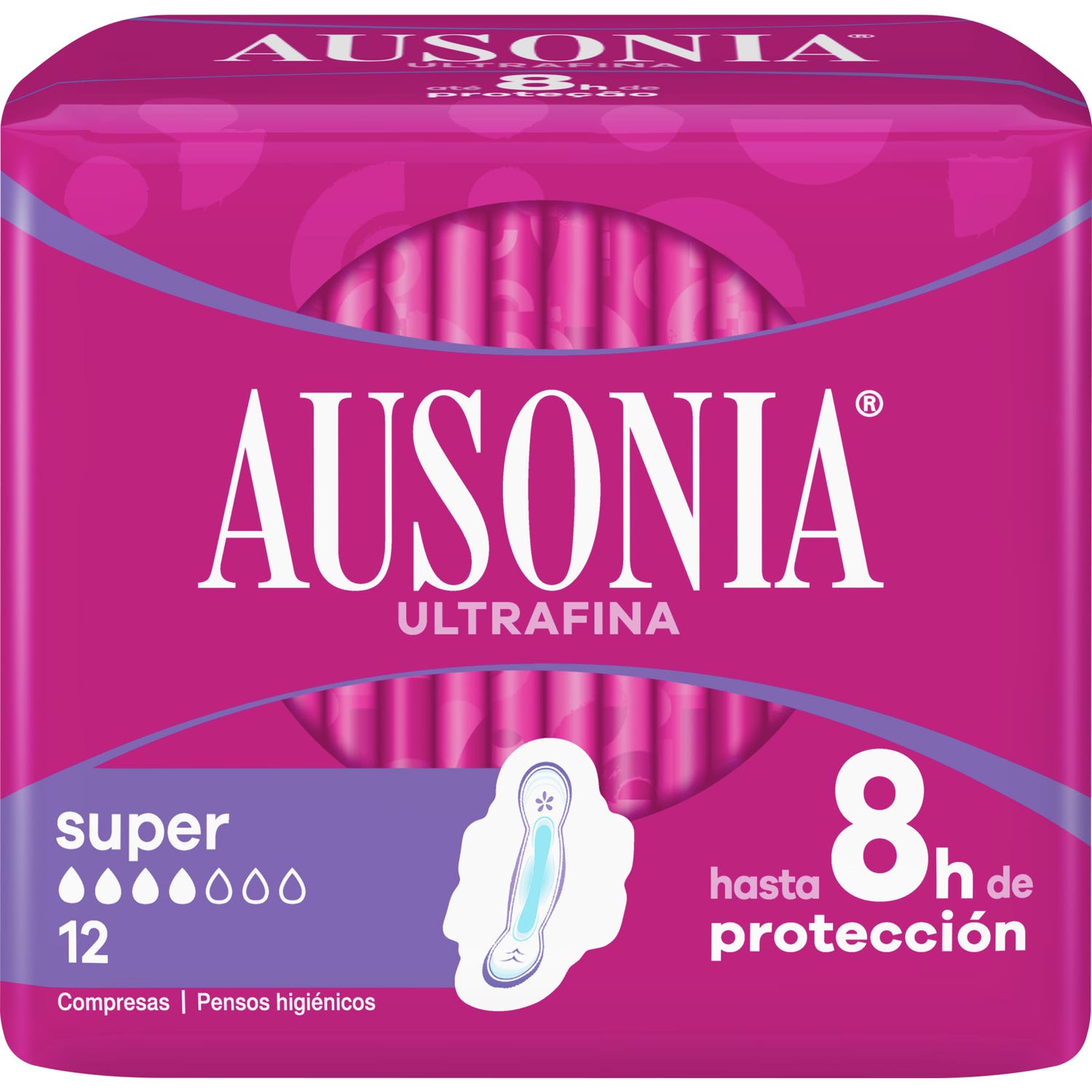 Ausonia® Airdry compresa super alas 10uds