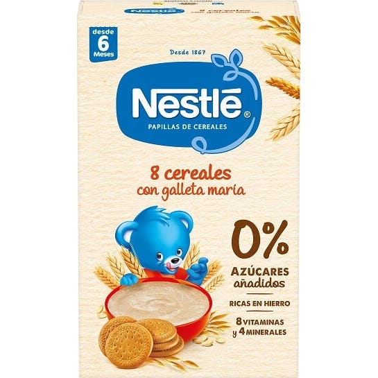 Nestlé papilla 8 cereales y galleta maría 475g