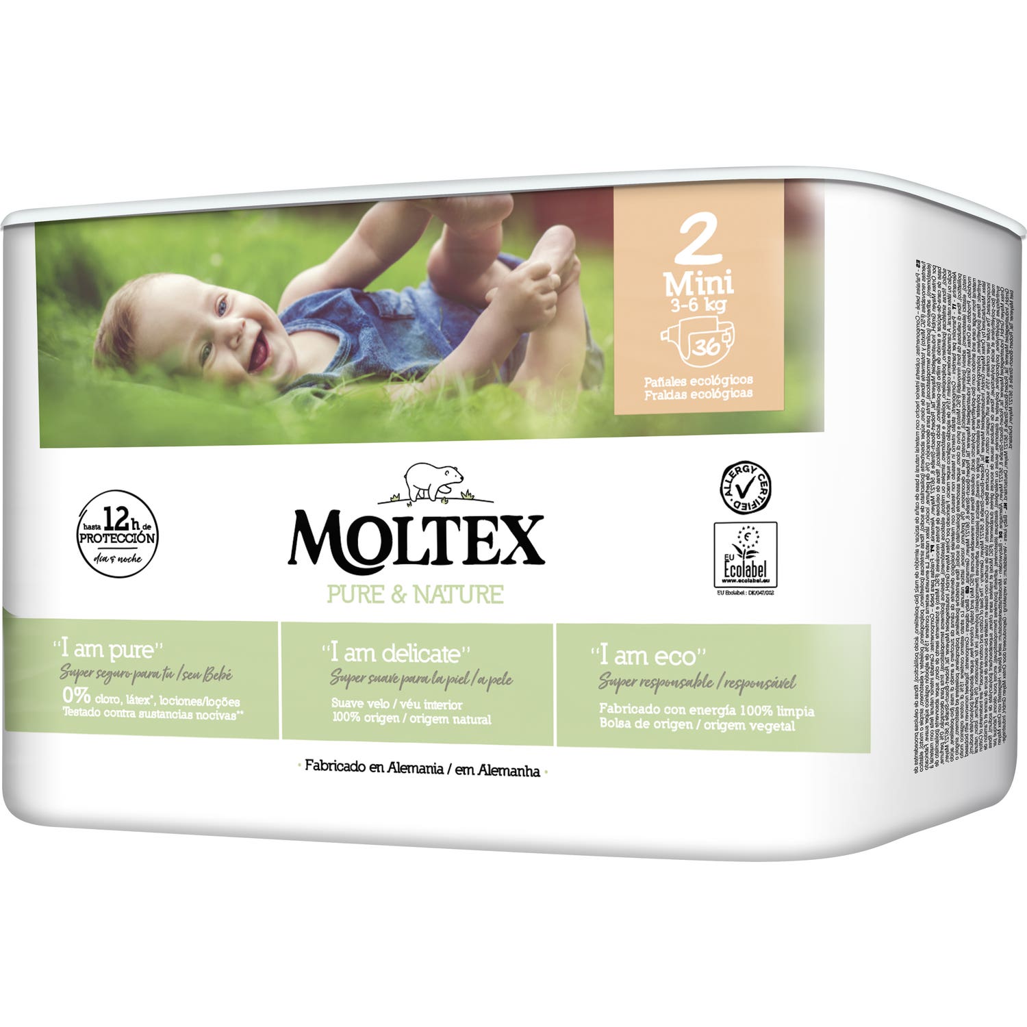Moltex Pure & Nature Pañales Ecológicos T-2 3-6kg 36uds