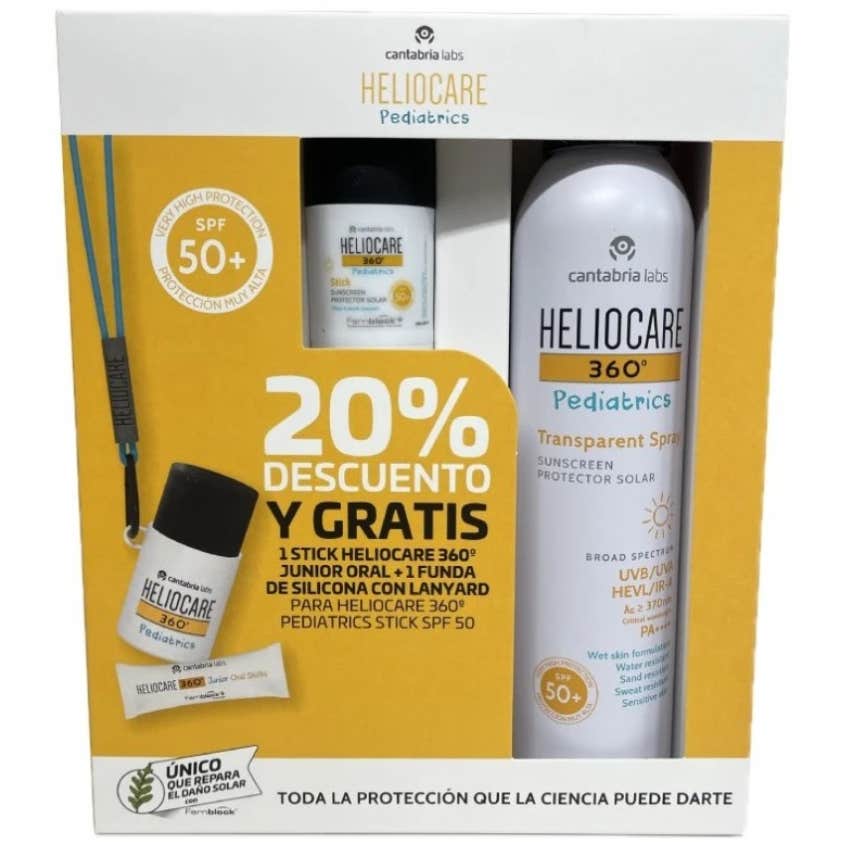 Heliocare 360º Pack Pediatric Stick Spf50 + Spray Transpar Spf50