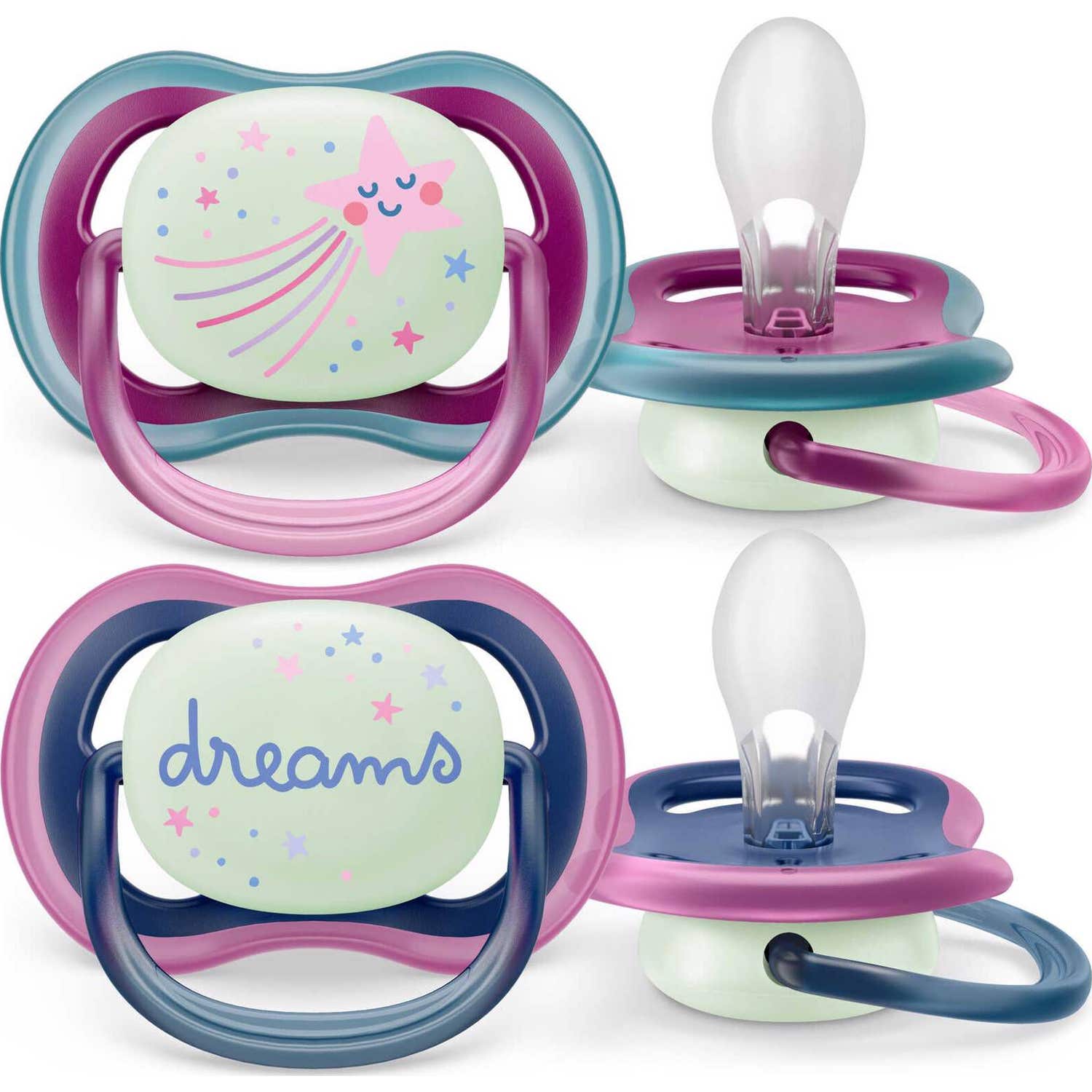 Philips Avent Ultra Air Night Chupete 6-18M Rosa 2uds