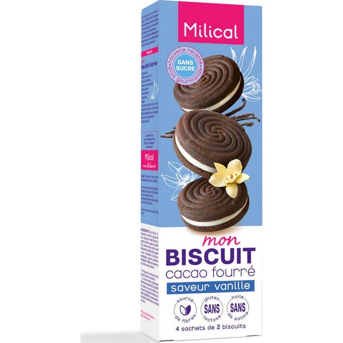 Milical Nutrition Galletas Cacao Rellenas Vainilla 8uds