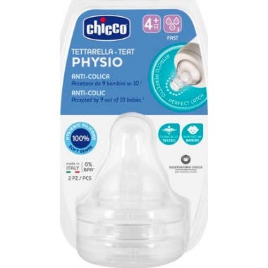 Chicco Tetinas Silicona Physio Flujo Rápido +4 Meses 2 Uds - Imagen 3