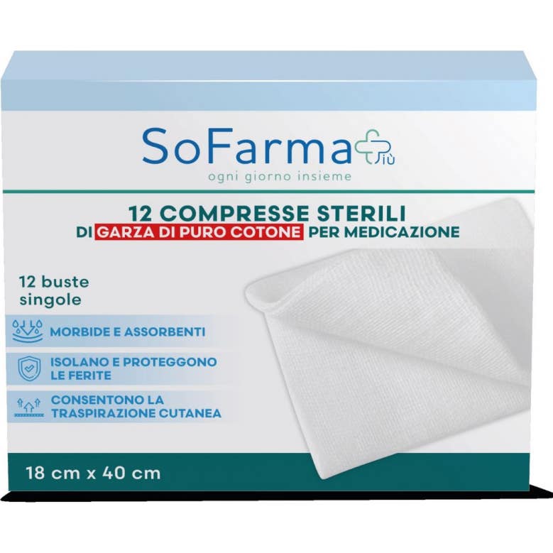 Sofarmapiù Compresas Algodón 18x40 cm 12 uds