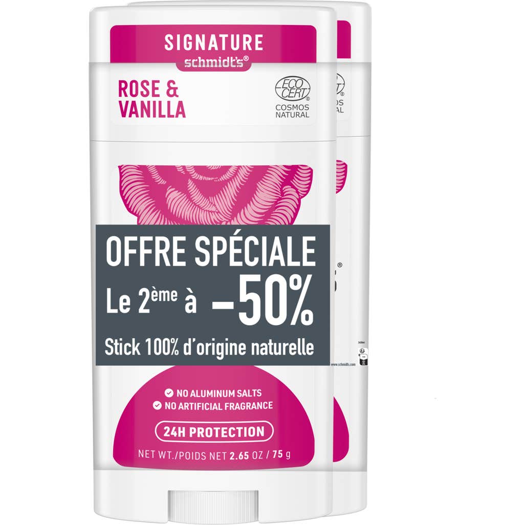 'Schmidt''s Signature Desodorante Stick Rosa Vainilla 2x75g'