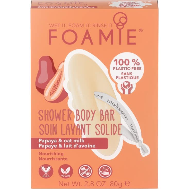 Foamie Shower Body Bar Papaya & Oat Milk 2 in 1 80g