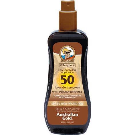 Australian gold Spf50 With Instant Bronzer Spray gel 237 ml