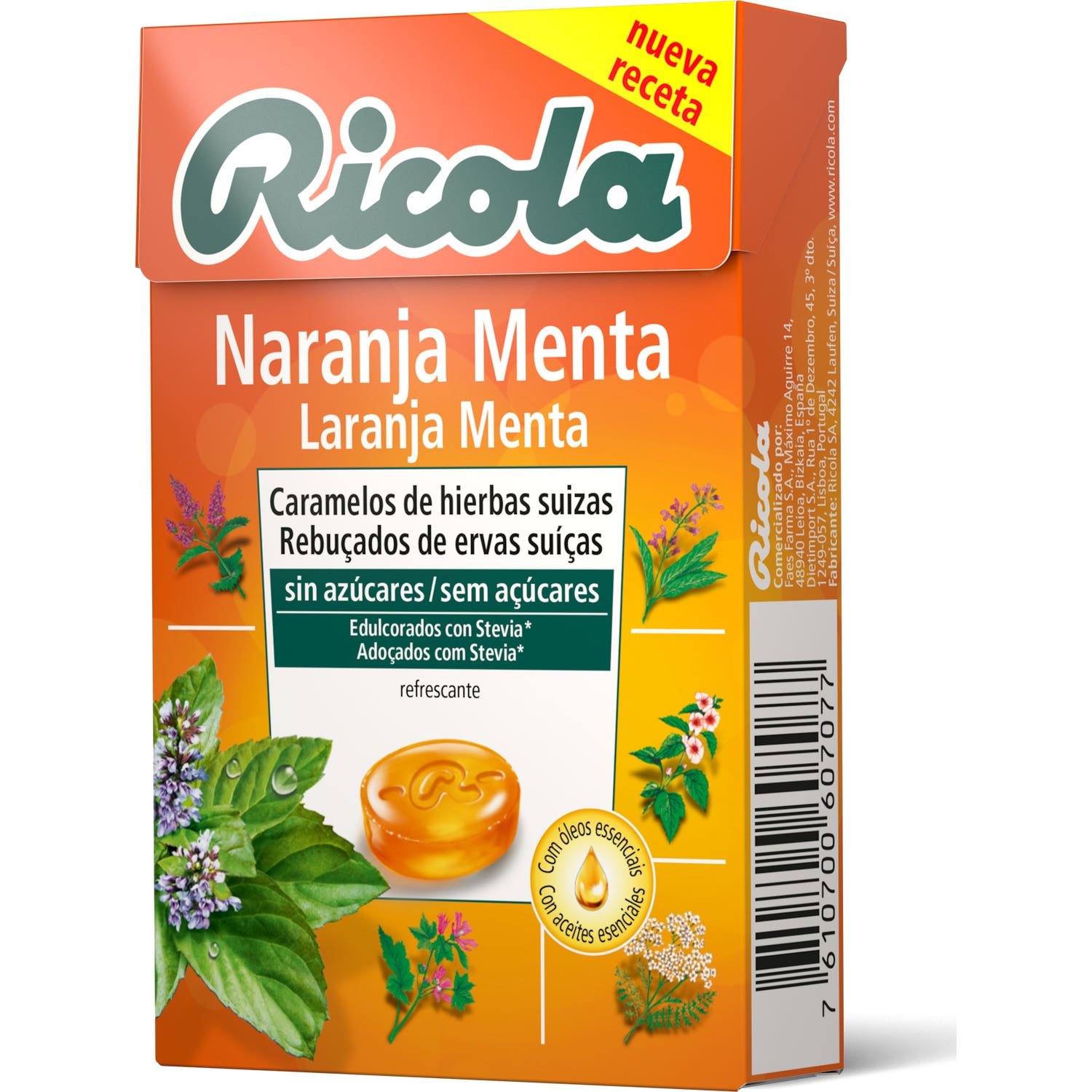 Ricola naranja-menta caramelos sin azúcar 50g