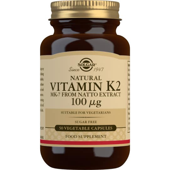 Solgar Vitamina K2 100 mcg con MK-7 natural 50 cápsulas.