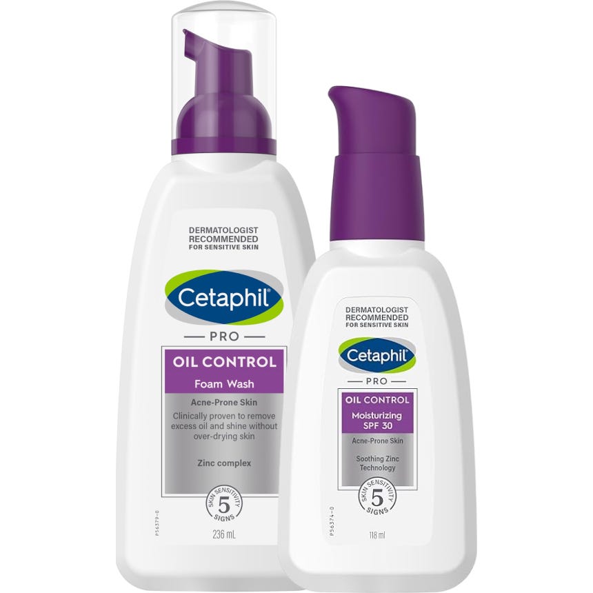 Cetaphil Pack Pro Oil Control Hidratante SPF30 118ml + Espuma Limpiadora 236ml