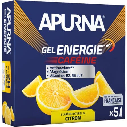Apurna gel Energético Limón Cafeína 5 X35 g
