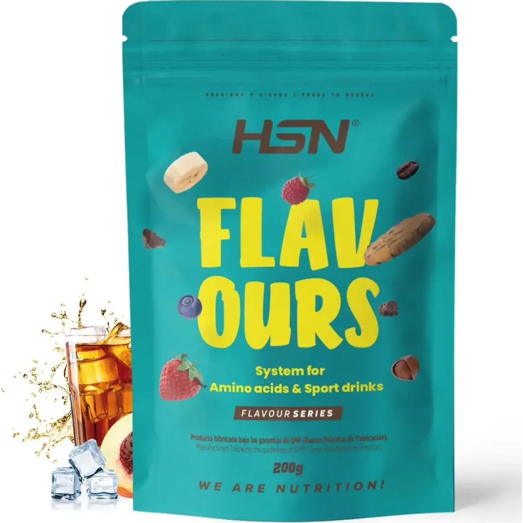 HSN Saborizante en Polvo para Aminoácidos y Bebidas Deportivas Té Helado de Melocotón 200g | Natural Doctor
