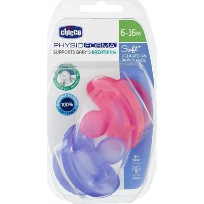 Chicco Physioforma Soft Chupeta Rosa 6-16 M 2 uds