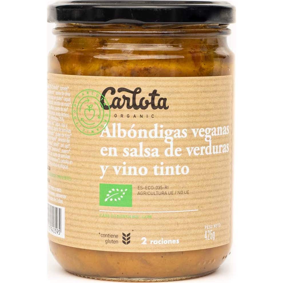 Carlota Organic Albóndigas Veganas Salsa Verduras Bio 425g