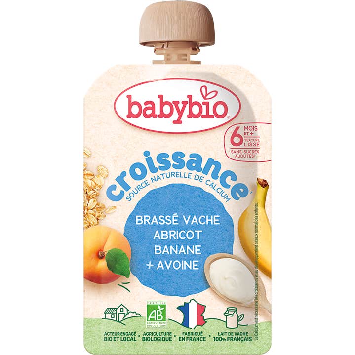 BabyBio Crecimiento Batido Albaricoque Plátano Avena +6M 100 g