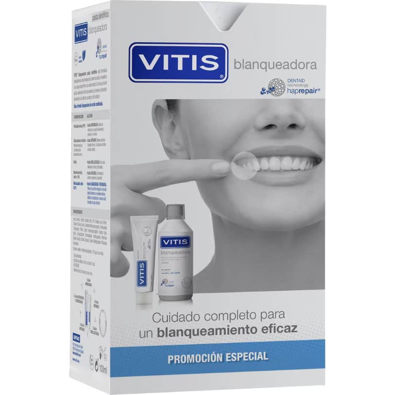Vitis Blanqueadora Dentífrico 100 ml + Colutorio 500 ml