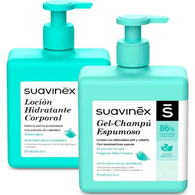 Suavinex Pediátrico Loción Hidratante 500ml + Gel Champú Espumoso 500ml