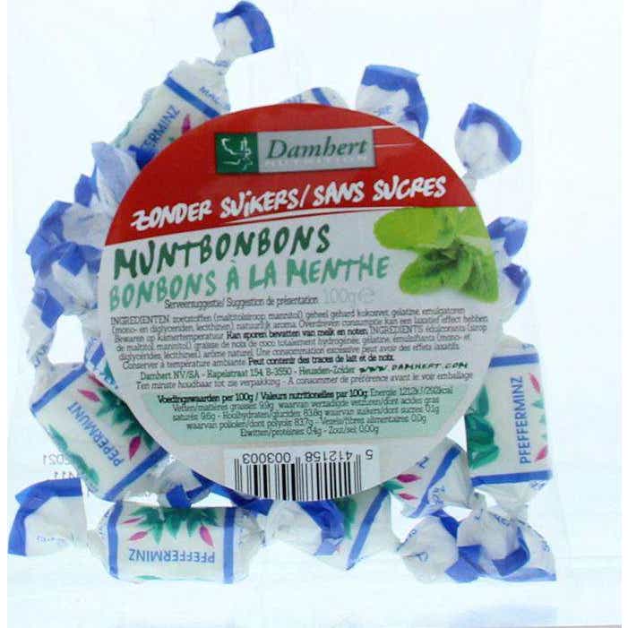 Damhert Nutrition Caramelo de Menta Sin Azúcar 100g
