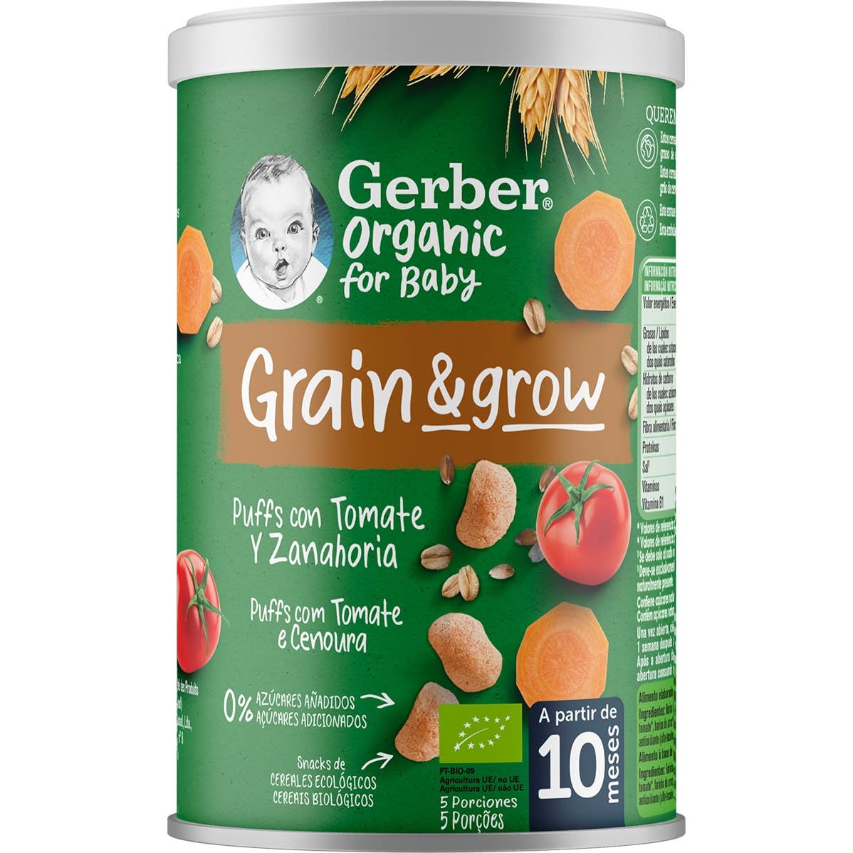 Gerber Organic Puffs con Tomate y Zanahoria 35g