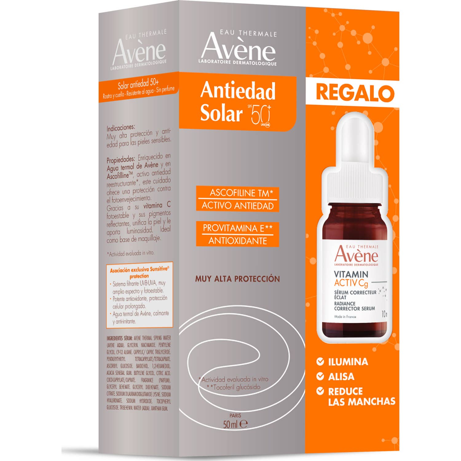 Avène Pack Antiedad Solar 50 ml + Sérum Vitamin Activ Cg 10ml