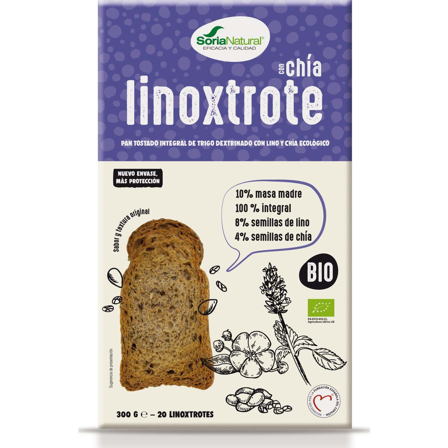 Soria Natural Pan Linoxtrote Chía 300g