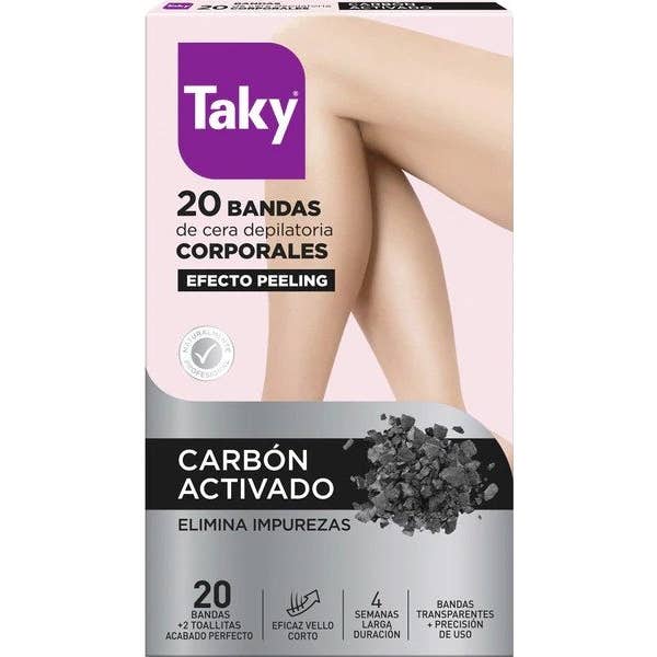 Taky Carbón Activado Bandas Depilatorias Efecto Peeling 2 uds