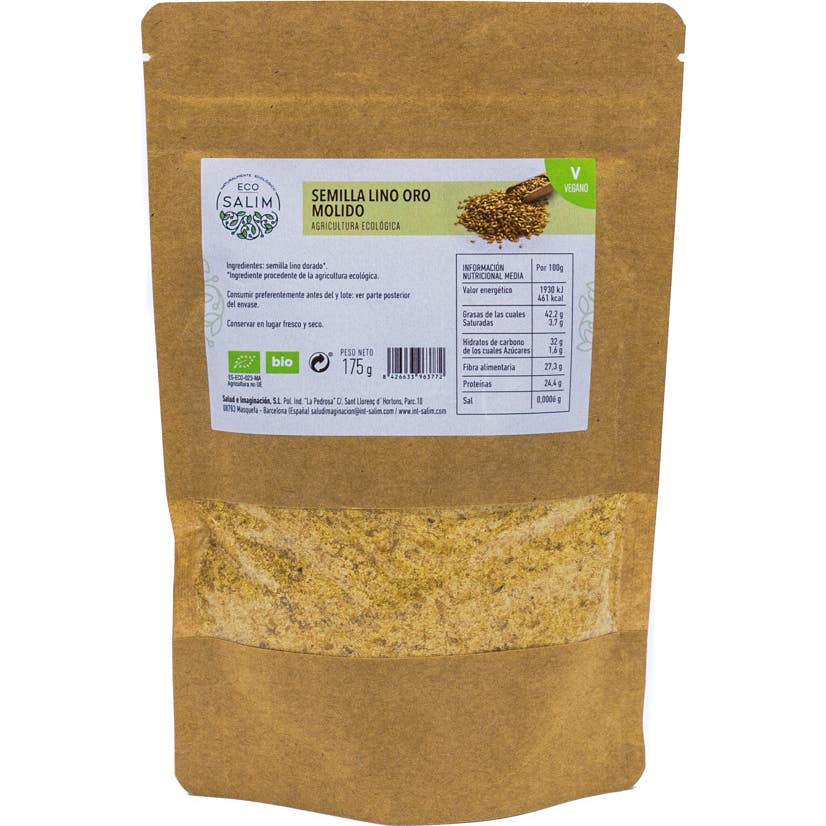 Eco-Salim Bio Vegan Semillas de Lino Oro Molido 175g