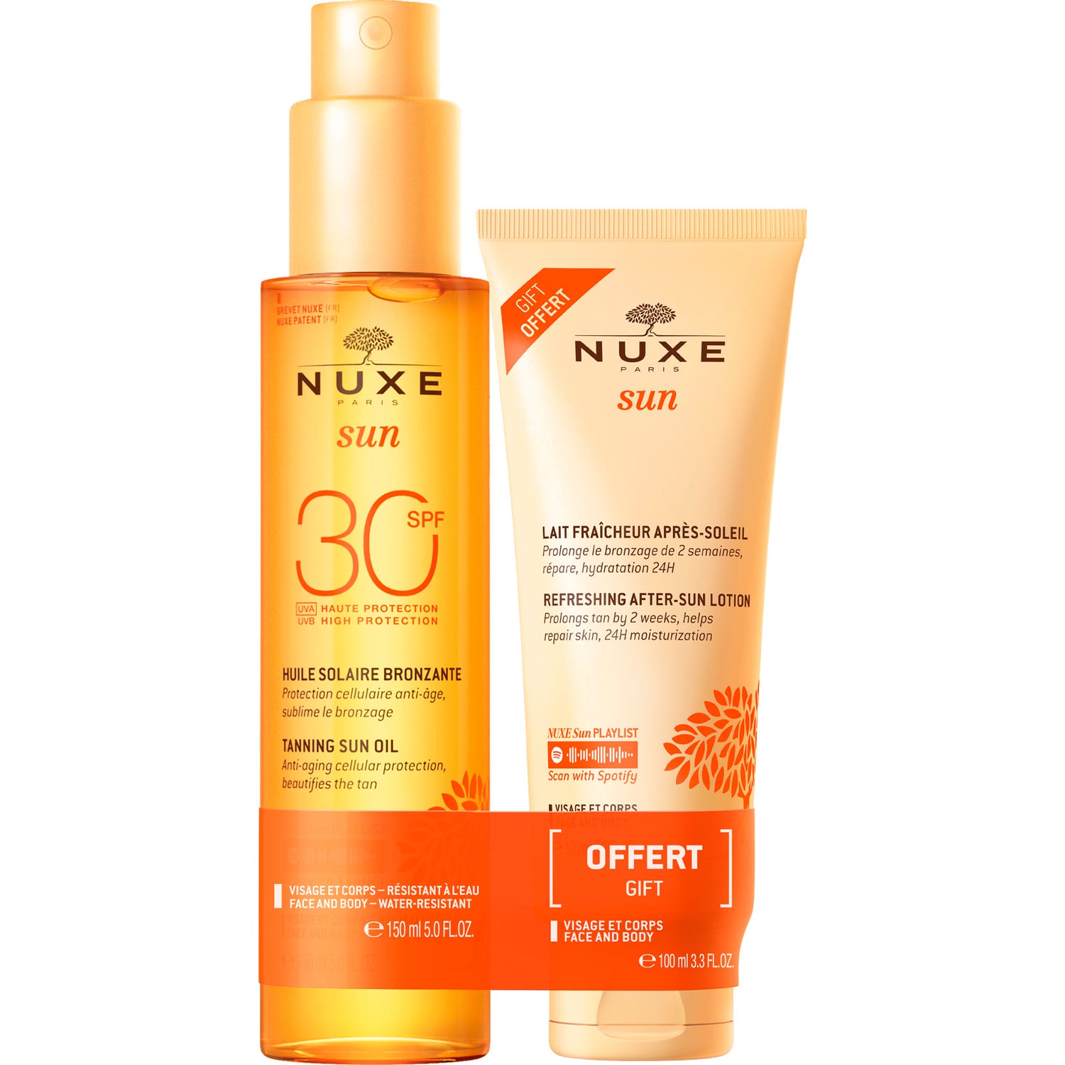 Nuxe Sun Aceite Solar Bronceador SPF30 150ml + Leche Refrescante After Sun 100ml