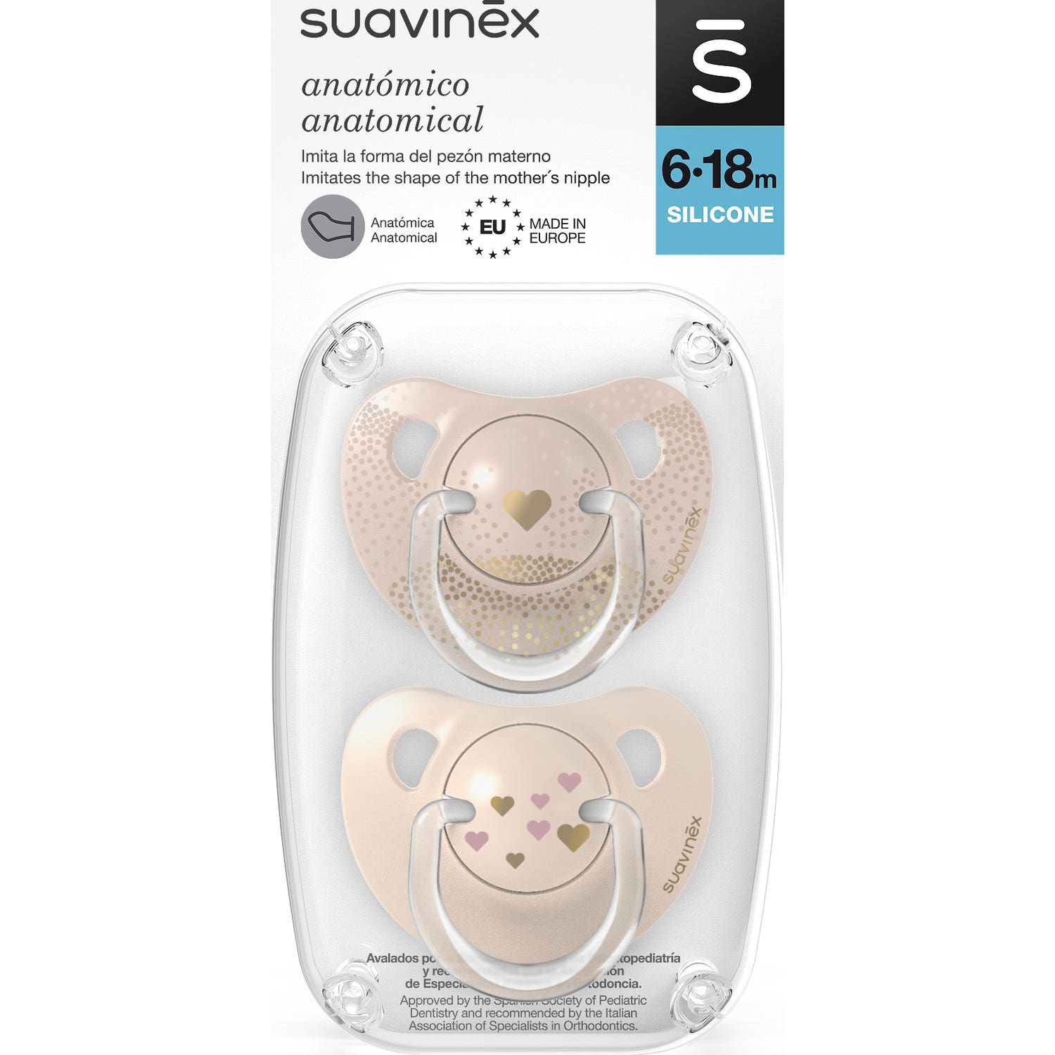Suavinex Chupete The New Classic Anatómico Silicona 6-18m 2 uds