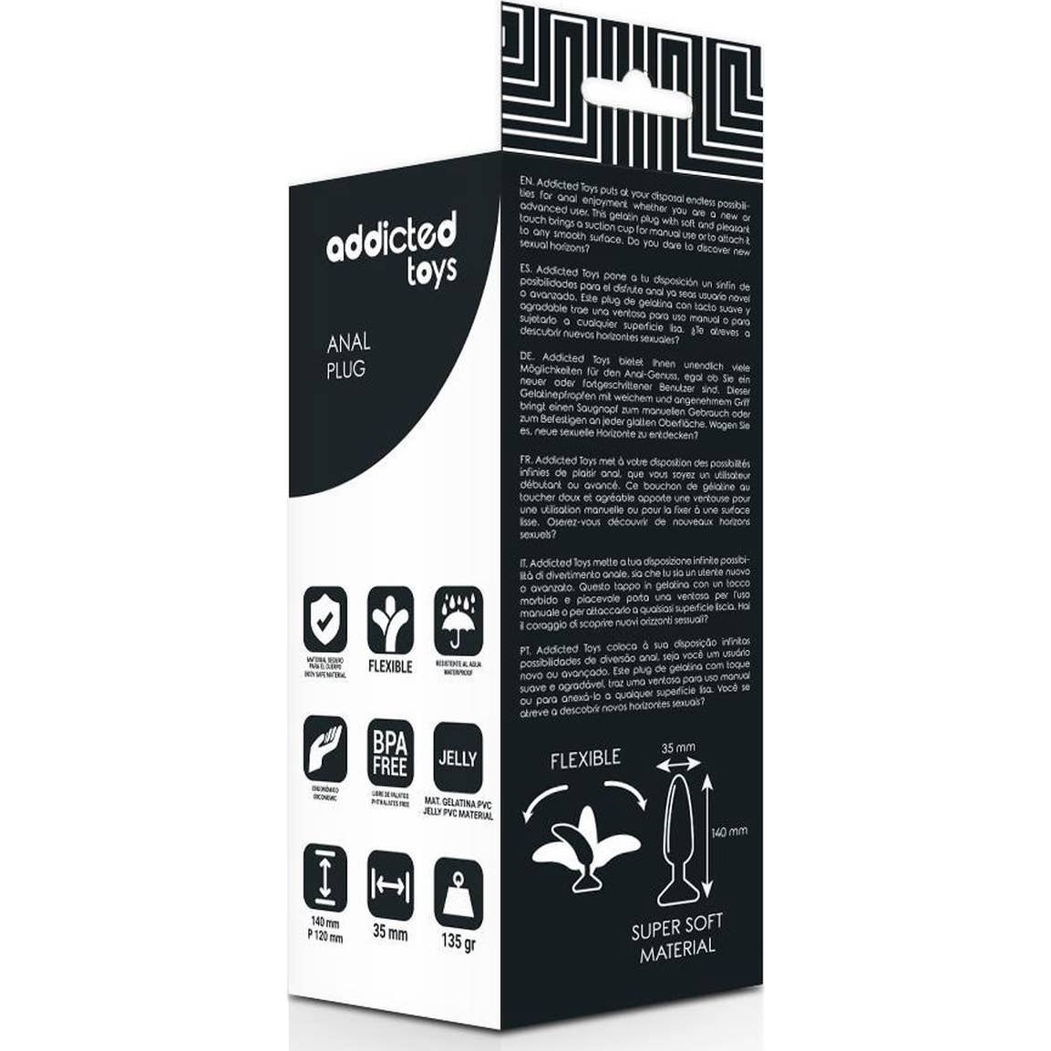 Addicted Toys Anal Plug 17 cm Negro 1 ud