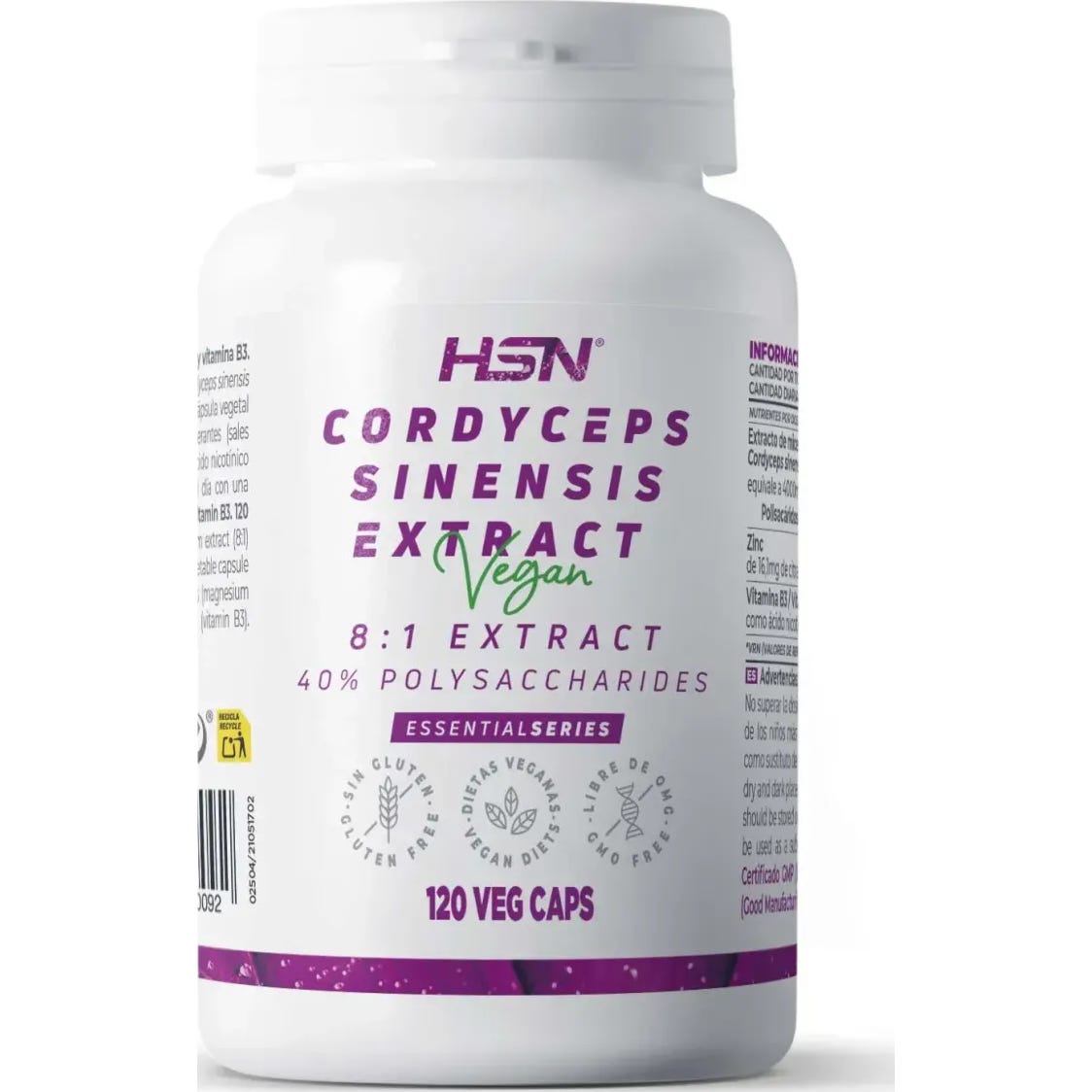 HSN Extracto de Cordyceps 8:1 500mg 120vcaps