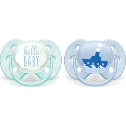 Avent Chupete Ultra Soft 0-6 M Azul y Verde 2 uds