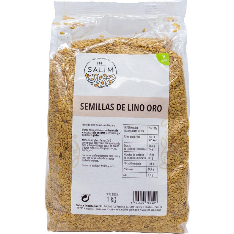Int-Salim Semillas de Lino Dorado 1Kg
