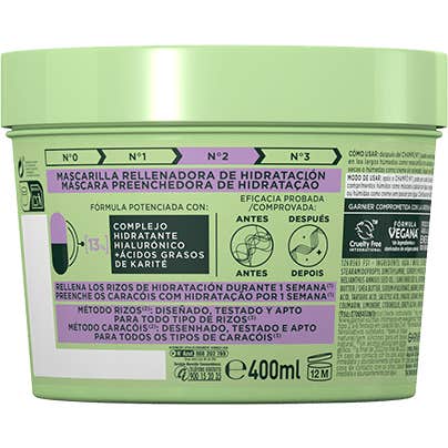 Garnier Fructis Máscara Método Caracóis 370ml Garnier Fructis Máscara Método Caracóis 370ml