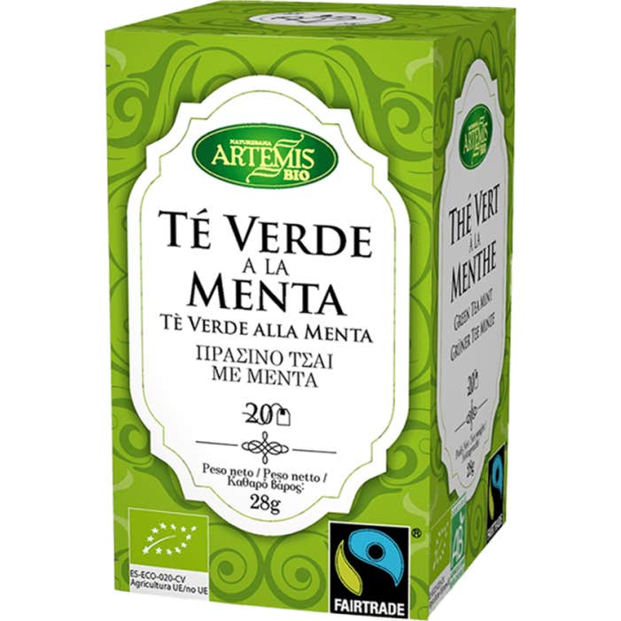 Artemis Bio Té Verde A La Menta 20 filtros