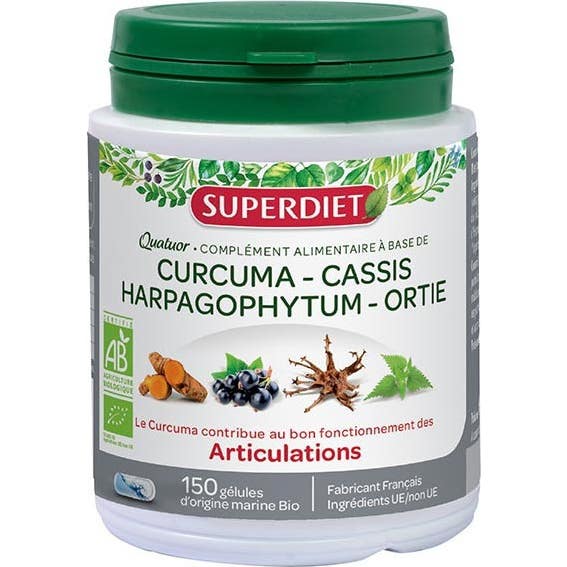 Superdiet Negro Super Diet Quatuor Cúrcuma Articulaciones Orgánico 150 Caps