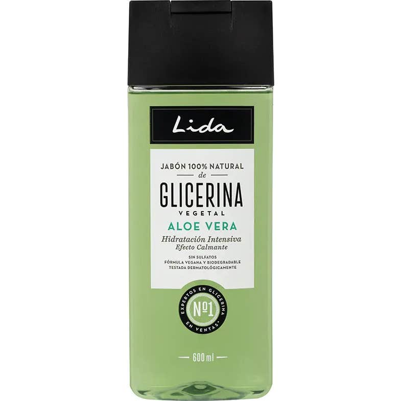 Lida Jabón 100% Natural Glicerina y Aloe Vera 600 ml