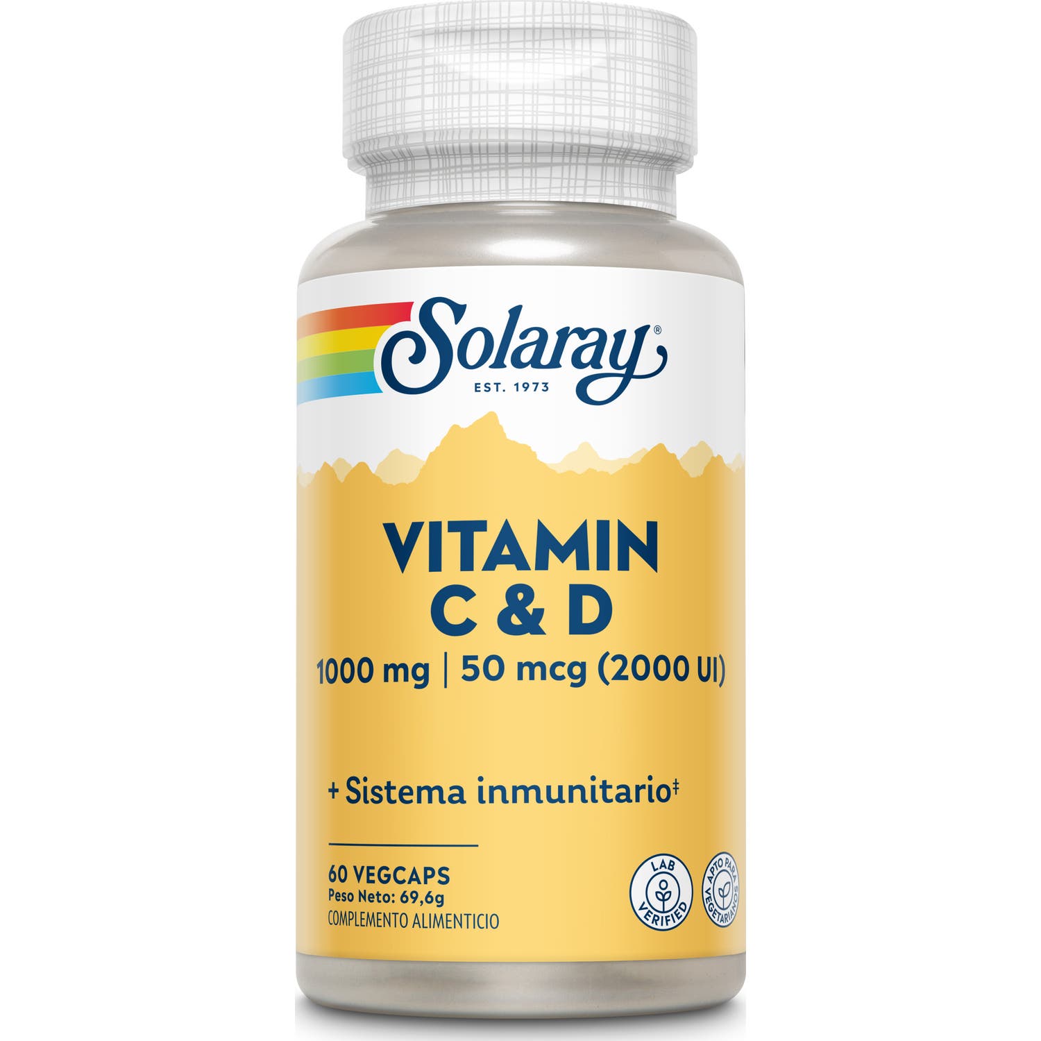 Solaray Vitamina C y D 60caps