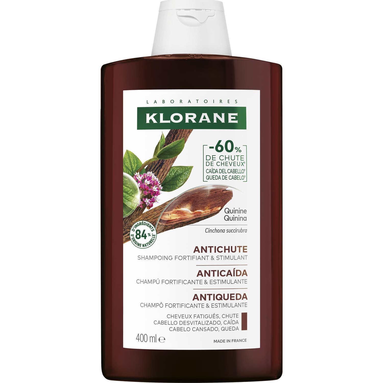 Klorane Champú a la Quinina Anticaída Fortificante & Estimulante 400ml