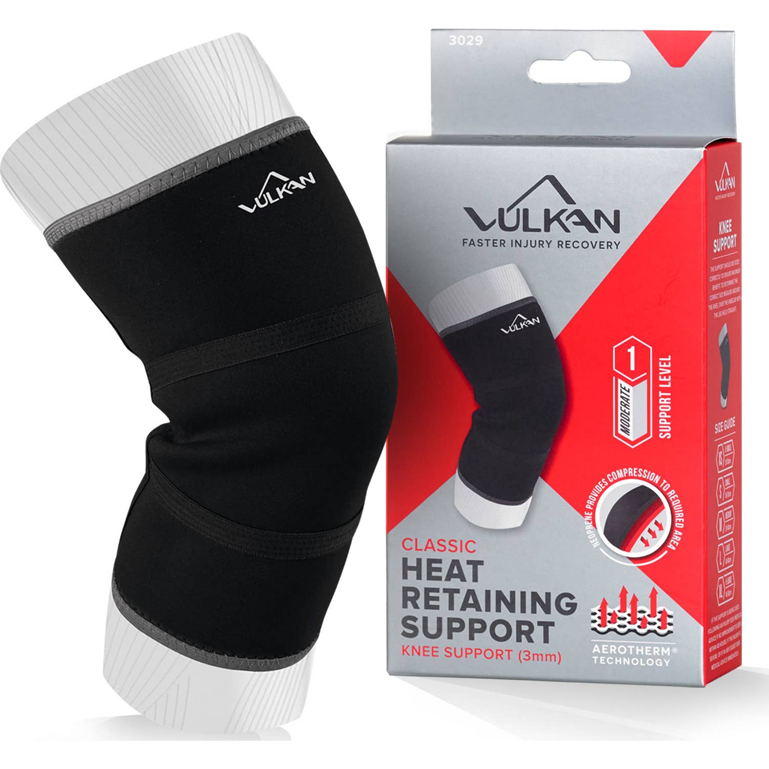 Vulkan Rodillera Diamante 3Mm Clásica Negra Talla M 1udd