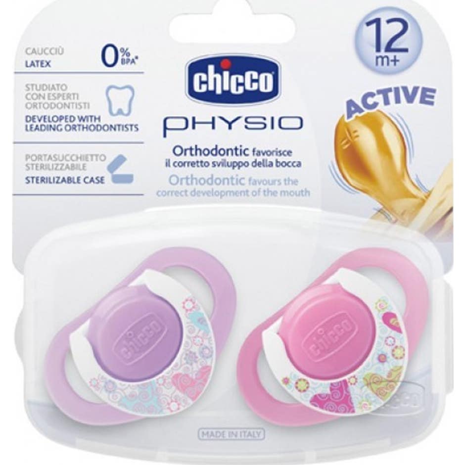 Chicco Rosa Chicco® Physio Chupete + 12 Meses 2Uds