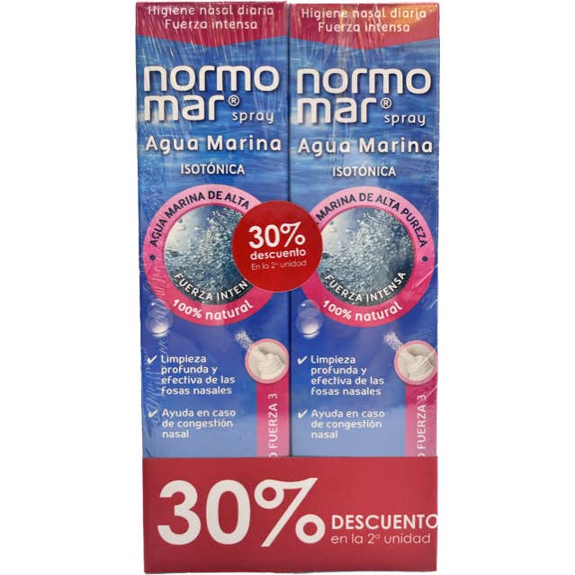 Normomar Spray Agua Mar Isotónica Fuerza Intensa 2x240 ml