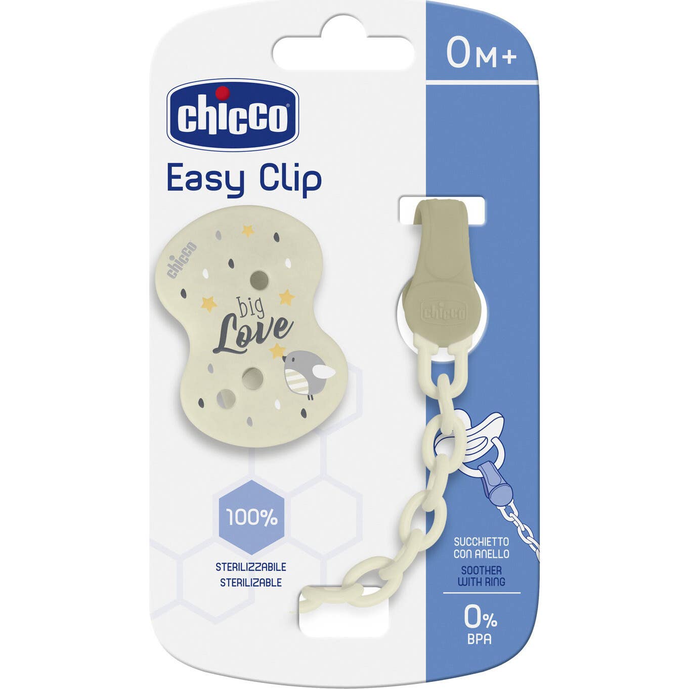 Chicco Clip Chupeta com Corrente Cores Sortidas 1 Unidade